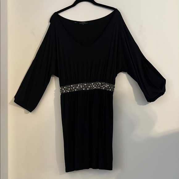 Guess Black Mini Dress with Silver Rhinestone Accents Size M - Picture 1 of 10